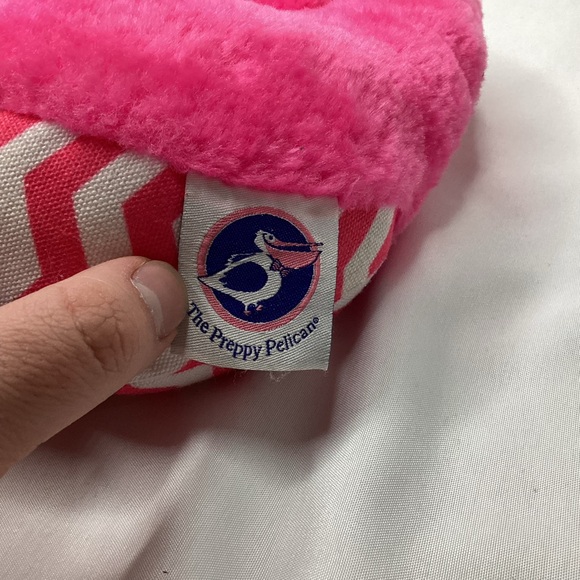 The Preppy Pelican Seahorse Plush Stuffed Animal Toy Pink Navy Chevron 11” 2019 - Picture 8 of 11